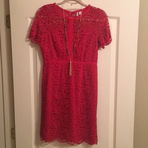 Elle Dresses - Elle: Red Lace Dress Elle Dresses - Elle: Red Lace Dress